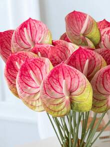 1/3/5pcs Artificial Lily Buds (Yellow-Red), Suitable For Wedding, Office, Party, Hotel, Home Tabletop Decoration - Yellow Red - View 4