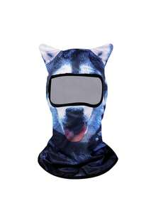 1pc/2pcs Unisex 3D Animal Pattern Protective Face Mask Head Cover, Outdoor Fun Water Sports Hat, Sun Protection Animal Head Cover (Cat, Dog Styles), Suitable For Daily Outings, Travel, Hiking, Skiing Scenes - Multicolor - View 5