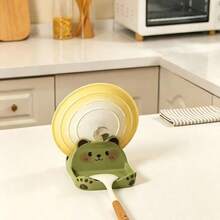 1 cái giá đỡ nắp nồi nhựa hình gấu dễ thương, giá đỡ xẻng nấu ăn để bàn, kệ lưu trữ nhà bếp đa năng cho nắp nồi, xẻng và thớt, đồ trang trí bàn bếp cho nấu ăn tại nhà - Nhiều màu - Xem 9