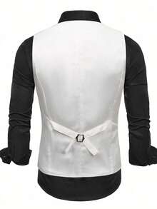 Men's Stage Performance Vest With Small Sequins, Suitable For Photo Studio, Host, Singer, MC - Champagne - View 4