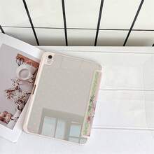 粉色波點蘭花藝術印花平板保護殼，附筆槽，相容 iPad Pro/Air/11"(A16)/9.7/Air 2/(7th Gen)/(8th Gen)/Air 4/5/Pro 11/10th Generation/Air 13/Air 11/11(A16 2025)/相容 Galaxy S9/S7/S10+/相容 Galaxy Tab S6 Lite 10.4 吋/相容 Matepad - 彩色 - 查看 5