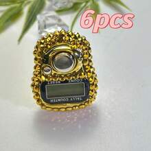 Luxury Full Rhinestone Finger Ring Electronic Counter, Wearable Digital Tasbih Prayer Counter, Muslim Portable Prayer Beads Counting Tool - Multicolor - View 15