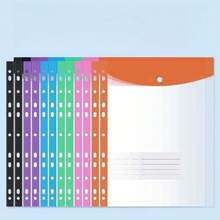 12pcs A4 Extra Wide Expandable File Folders (12 File Bags + 12 Label Cards) Heavy Duty PP Plastic Document Organizer With Locking Device, 11-Hole Snap Closure - Compatible With Binder, Suitable For School, Office And Home Storage Organization - Multicolor - View 8