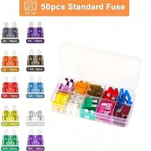 50/100/120pcs Blade Fuse Assortment Kit, 2-35A Automotive Truck Fuses With Storage Box And Clips, Aluminum Vehicle Car Fuse Set - Multicolor - View 7