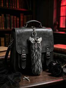 1pc Y2K Style Heart Cross Animal Tail Bag Charm, Suitable For Bag Decoration, Keychain Chain, Clothing Accessory - Multicolor - View 3