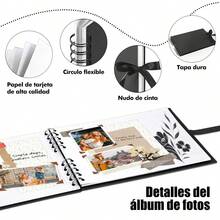 Álbum Fotos De Recortes Familiar 80 Páginas Para Manualidades Hecho Mano Uno Diy Accesorios Completos Materiales de Alta Calidad Adecuado para viajes, bodas, Navidad y otros recuerdos 28.5x21cm Rosa - Blanco - Ver 3