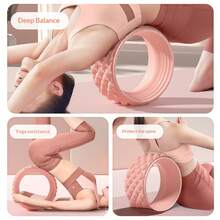 1pc Lotus Pattern Yoga Wheel, Back Roller, Relieve Back Pain, Spine Stretching And Backbending Yoga Poses, Unisex Home Fitness Yoga Practice Wheel - Multicolor - View 4