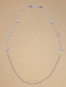 1pc Zirconia Flower Face Chain Eyeglass Chain Anti-Slip Anti-Drop Chain French Fashion Women Accessory - Flowers - View 4