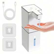 Dispenser Sabun Cair Otomatis Sensor Baru, Sabun Tangan Lintas Batas, Dispenser Sabun Busa Elektrik yang Dipasang di Dinding, Seri P11, Desain Botol Gelombang Elegan, Dapat Diatur - View 14