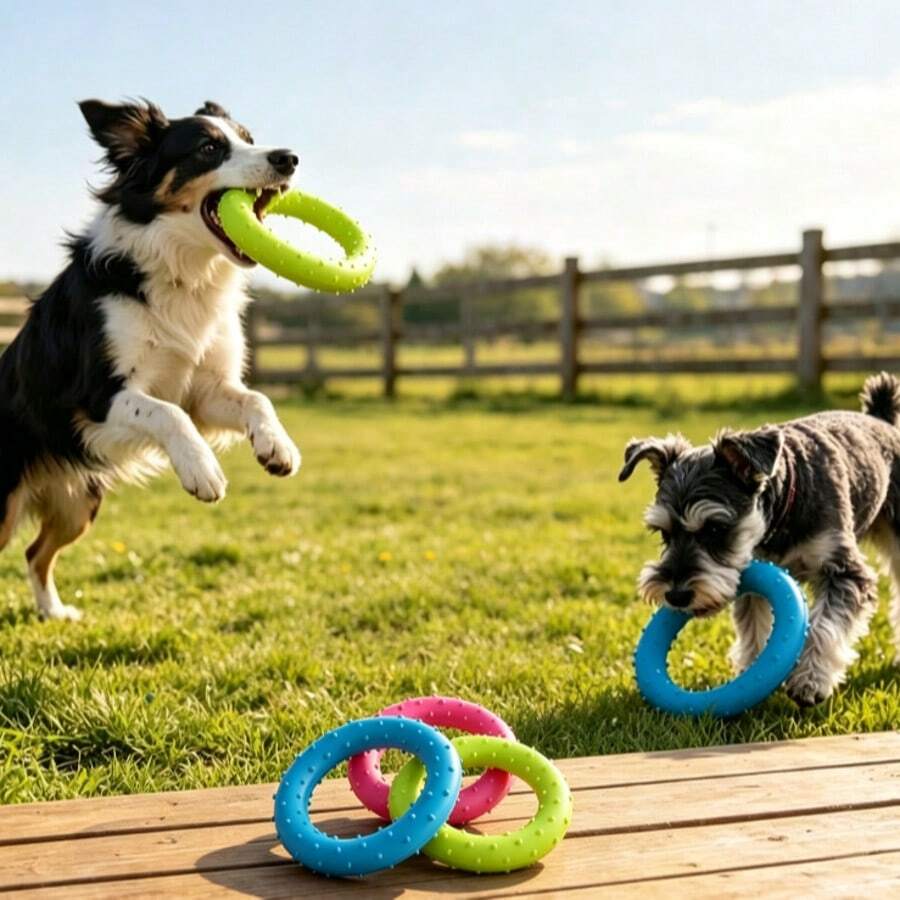 1pc Anti Bite Training Ring Puller Diameter 8cm Dog Toy High Quality Chewing Thorn Rings Pet Funny Toys For Chew Use - Multicolor - View 1