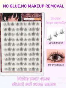 90pcs Glue-Free False Eyelashes, Cartoon Style Self-Adhesive Eyelashes, Anime Style Eyelash Bundles, Lightweight Glue-Free Eyelash Set, Moisturizing Smooth Fairy C-Curl, Suitable For Beginners And Daily Makeup - C - View 6