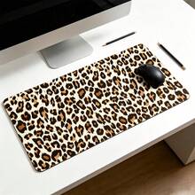 Leopard Print XL Large Mouse Pad With Stitched Edges Long Non-Slip Rubber Base Mousepad Cheetah Animal Laptop Keyboard Mat Desk Pad For Office Home Desk Decor - View 5