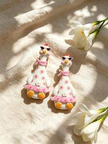 2pcs 3D Goose Animal Hair Clips, Cute And Sweet Printed Goose Hair Clips, Suitable For Birthday Parties, Daily Wear, Back To School Season Gift Hair Accessories - Multicolor - View 4