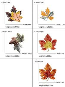Classic Rhinestone Maple Leaf Brooch, Botanical Brooch, Women's Unisex Style, Casual Party Jewelry Accessory, Friend Gift Decoration - Maple Leaf - View 9
