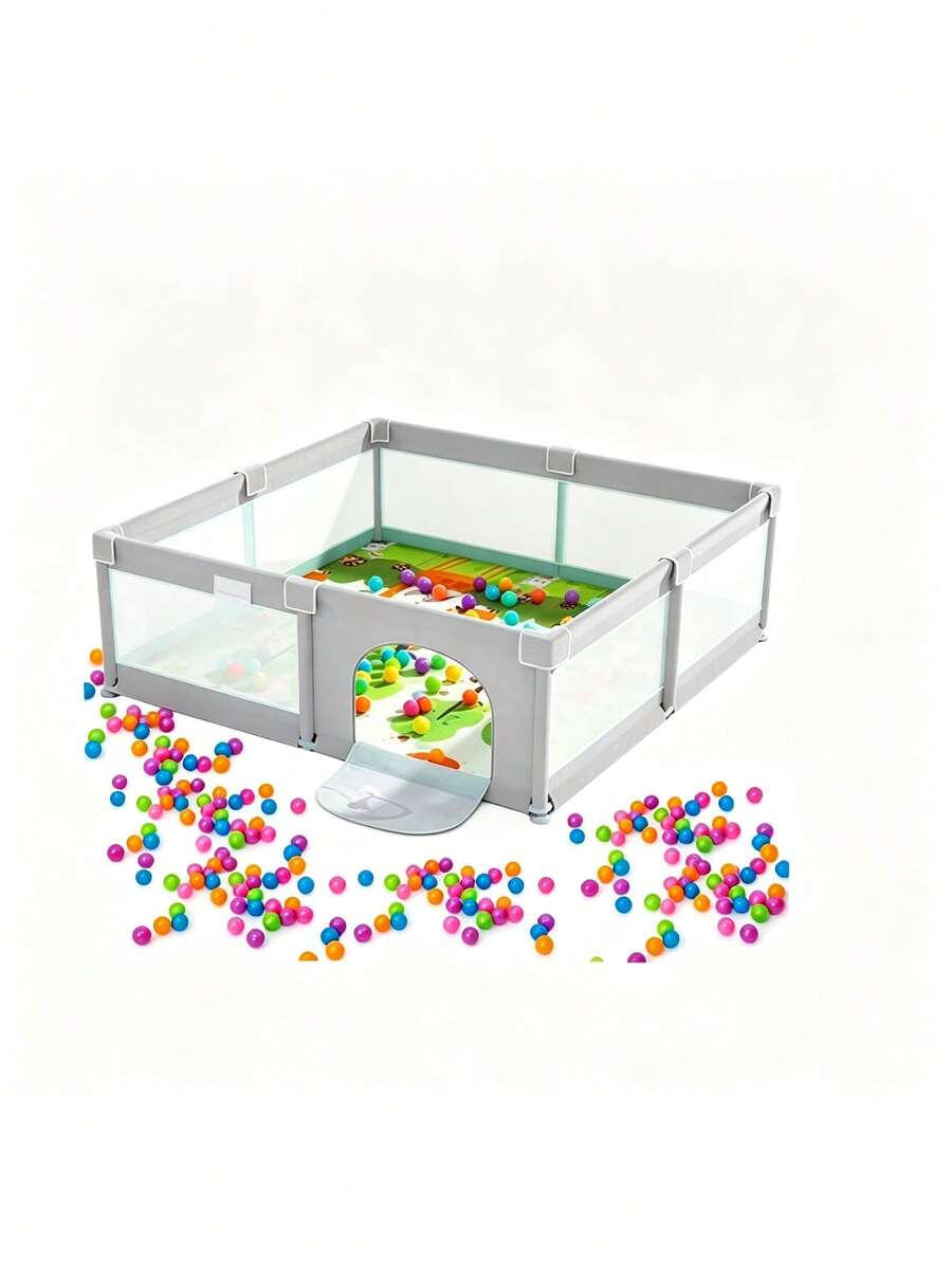 Corralito De Juegos Portátil Para Bebé, Corralito Plegable Para Niños, Varios Colores Disponibles - Gris Claro - Ver 1