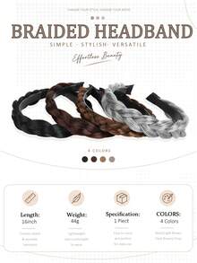 Women's Braided Headband – Stylish 3-Strand, Twist, And Fishtail Braid Styles; A Fashionable Accessory For Daily Wear, Parties, And Festive Looks. - Multicolor - View 3