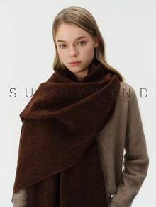 1pc Women's Solid Color Polyester Soft Skin-Friendly Warm Scarf For Daily Use - Rust - View 2