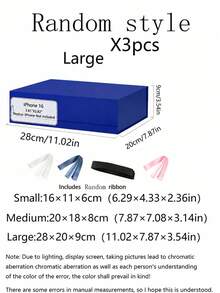 3Pcs Magnetic Gift Boxes With Ribbon, Luxury Reusable Gift Packaging Box For Christmas, Wedding, Birthday, Holiday Party Present Storage (Blue) - Blue - View 13