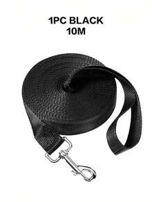 1pc Durable Nylon Dog Leash, Suitable For Training And Daily Walks, Fits Small, Medium And Large Dogs, Length Options From 15ft To 50ft (E.G., 20ft, Black), Suitable For Obedience Training And Camping - Black - View 12