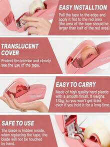 1pc Plastic Tape Dispenser, No Battery Required, All-In-One Portable Tape Cutter For Home Gift Wrapping Office, Lightweight And Easy To Operate, Suitable For DIY Crafts, Random Color - A - View 5