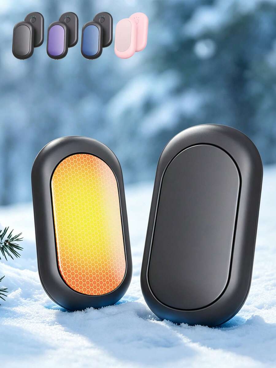 2pcs Reusable Hand Warmers, Rechargeable Portable Pocket Hand Warmers, Unisex, Suitable For Outdoor Camping And Hunting, Essential Winter Accessory