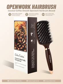 1pc Professional Detangling Brush With Box, Boar Bristle, Smooth Frizz, Suitable For Men & Women, Dry & Wet Use, Christmas Gift - Multicolor - View 1