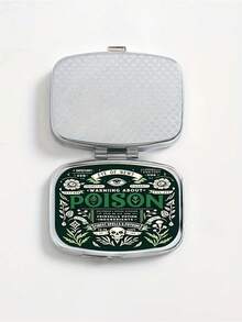 Poison Spirit Floral Pattern Metal Pill Box, Portable Medicine Storage Box, Medicine Vitamin Storage Organizer, Travel Pocket Pill Holder,Suitable For Pocket And Wallet, Unique Travel Gift, Pocket Pill Box | Retro Style | Embossed Metal Cover ﻿ ﻿ - Multicolor - View 8