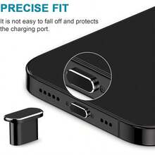 Metal Type C Dust Plugs, Dark Cherry Charger Port Anti-Dust Cover, USB C Charging Port Protective Cap Compatible With Iphone 18 Pro Max 18PM 17 ProMax 16 15Plus - Multicolor - View 3