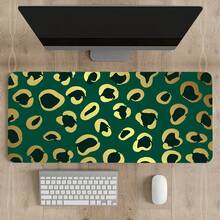 Large Gaming Mouse Pad, Computer Mouse Mat, Funny Desk Pad Protector Decoration, Big Cute Desk Pad, Non-Slip Base Luxury Green Gold Leopard - View 11