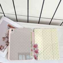 粉色波點蘭花藝術印花平板保護殼，附筆槽，相容 iPad Pro/Air/11"(A16)/9.7/Air 2/(7th Gen)/(8th Gen)/Air 4/5/Pro 11/10th Generation/Air 13/Air 11/11(A16 2025)/相容 Galaxy S9/S7/S10+/相容 Galaxy Tab S6 Lite 10.4 吋/相容 Matepad - 彩色 - 查看 8