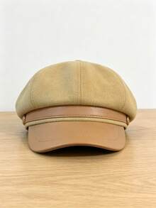 One-Piece Maillard Solid Color Beret For Women, New Autumn/Winter Retro Versatile Hat, Makes Face Look Smaller - Black - View 6