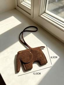 1pc Elephant Pendant, Key Bag, Animal Charm, Backpack Decoration, Shoulder Bag Charm, Car Hanging Ornament, Luggage Accessory, Birthday Gift, Keychain - Coffee - View 5