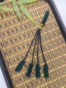1pc Islamic Tasbih Woven Tassel, Exquisite Knotted Prayer Beads Tail Pendant, Handmade Braided Rope Tassel, Prayer Beads DIY Accessory - Multicolor - View 7