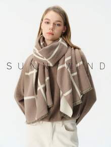 1pc Women's Solid Color Polyester Commuter Fashion Versatile Scarf For Daily Use - Khaki - View 6