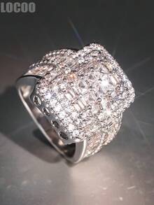 1pc Romantic Cubic Zirconia Ring For Women, Wedding Engagement Party Jewelry, Valentine's Day Gift - 1# - View 6