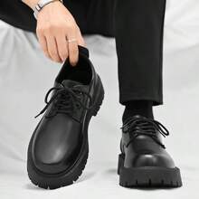 Men's Black Formal Shoes, Convenient, Comfortable And Durable, Formal Large Toe Loose Round Toe Shoes Suitable For Weddings, Business Parties, Banquets, Office And Other Occasions, Spring, Summer And Autumn Wear. - P70 Black - View 1