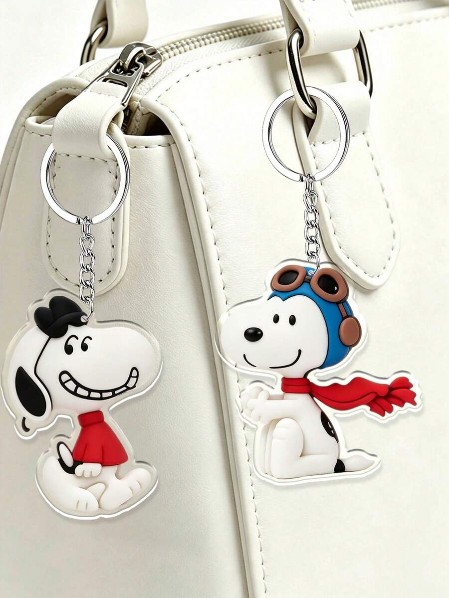 MASSDI Retro Cartoon Key Chain Set, HD Crisp Printed Pattern With Bright Color Details, Reinforced Metal Link Chain, Lightweight Slim Profile, Ideal For Backpack Ornament, Key Organizer And Thoughtful Gift Selection - Multicolor - View 1
