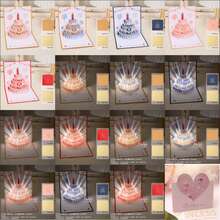 1pc 3D Birthday Card With Envelope, Colorful Pop-Up Birthday Card With Cake And Candle Design, Creative Folding Greeting Card, Suitable For Friends, Family And Children, Birthday Party Gift, Holiday Celebration Gift, Commemorative Gift Card - B - View 11