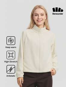 Jaket Fleece Wanita Beneunder dengan Kerah Tegak Bolak-balik (Suhu Sedang) PM031 - Leng Yuebai - Yuan Lumi - View 1