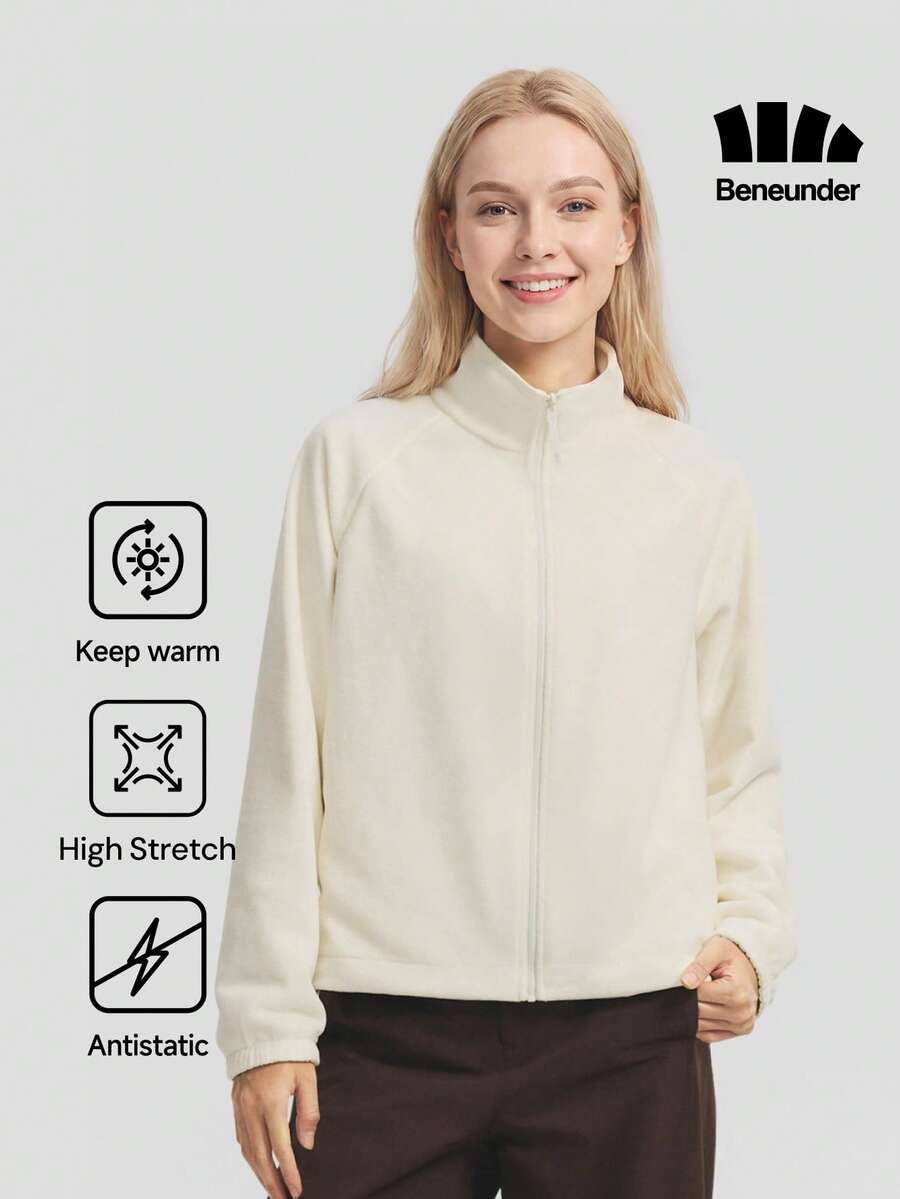 Jaket Fleece Wanita Beneunder dengan Kerah Tegak Bolak-balik (Suhu Sedang) PM031 - Leng Yuebai - Yuan Lumi - View 1