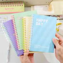 Buku Catatan Spiral Portabel Ukuran A5 dengan Lembaran Tebal yang Dapat Dilepas, Warna Macaron untuk Pelajar - Beraneka warna - View 1