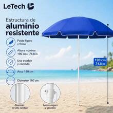Outdoor Parasol, Stand And Base - Dark Blue - View 5