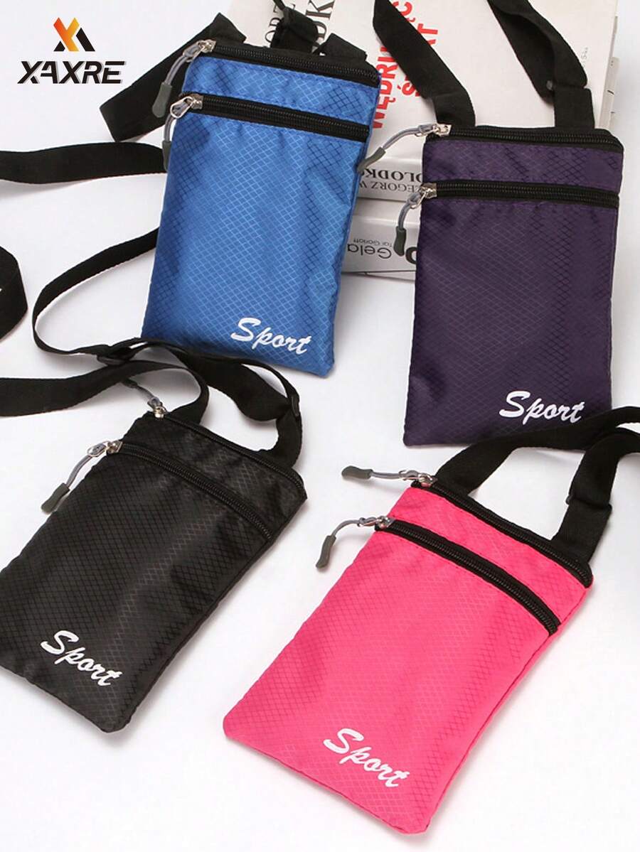 XAXRE Sporty Nylon Crossbody Lightweight Phone Bag - Multi-Functional Stylish Zippered Wallet With Adjustable Shoulder Strap, Suitable For Daily Use