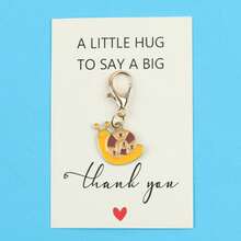 5pcs Cute Snail Enamel Charm Keychain, A Little Hug To Say Thank You Greeting Card, Lobster Clasp Bag Pendant Gift - Multicolor - View 8