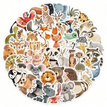 500pcs Cute Cartoon Animal Stickers, Watercolor Animal Stickers, Zoo Stickers, Decorative Stickers, Stationery Stickers, Waterproof Vinyl Stickers, Suitable For Water Bottles, Computers, Laptops, Phones, Luggage, Notebooks, Refrigerators And More - Multicolor - View 2