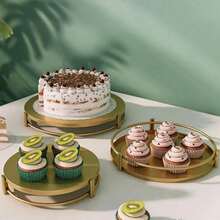 1 Set Dudukan Kue Dessert Warna Emas, Piring Display Cupcake dan Permen dari Logam, Cocok untuk Pernikahan, Pesta Ulang Tahun, Acara Kumpul - MultiWarna - View 8