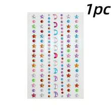 2/1pc New Hair Rhinestone Stickers, Multiple Styles Of Self-Adhesive Rhinestone Stickers, Holiday And Party Hair Accessories - Multicolor - View 8