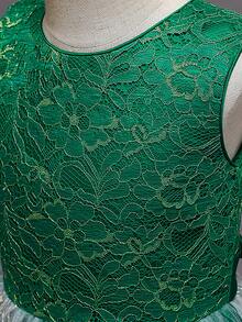 Girls' Embroidered Long Princess Dress, Formal Dress For Wedding, Birthday Party, Christmas, Holiday Gathering, School Dance, Piano Performance - Green - View 6