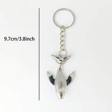2pcs Realistic 3D Shark Shaped Keychains, Polished Silver Alloy Shark Keyring, Portable Ocean Theme Decoration, Can Be Hung On Keys, Backpacks, Handbags, Cool Gift For Friends And Family, Perfect Holiday Gift For Ocean Animal Lovers - Silver - View 2