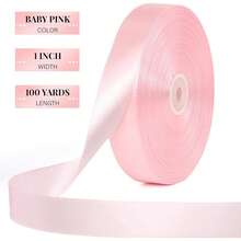 Pita Satin Merah Muda 2cm Sepanjang 100 Yard, Gulungan Besar Pita Sutra Merah Muda, Pembungkus Kado, Dekorasi Liburan, Pita untuk Membuat Busur, Kue, Pita untuk Kemasan Bunga - 1 buah merah muda - View 8